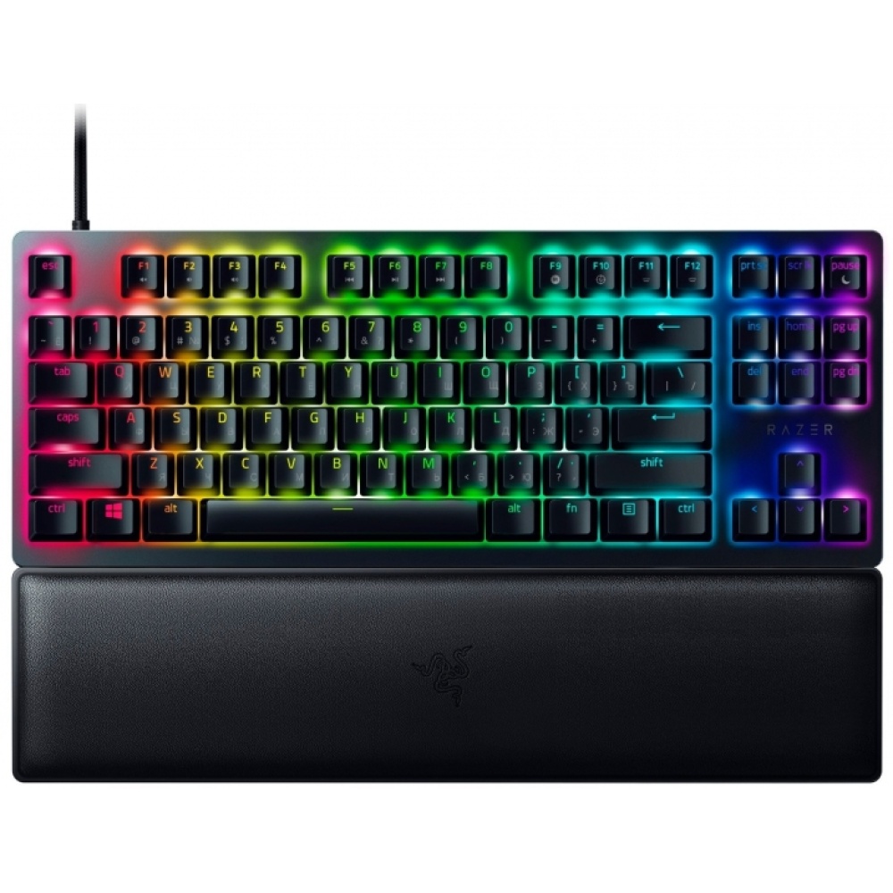 Клавиатура проводная Razer Keyboard mechanical Huntsman V2 TKL 87key, Red Switch, USB-A, EN/RU, RGB, black