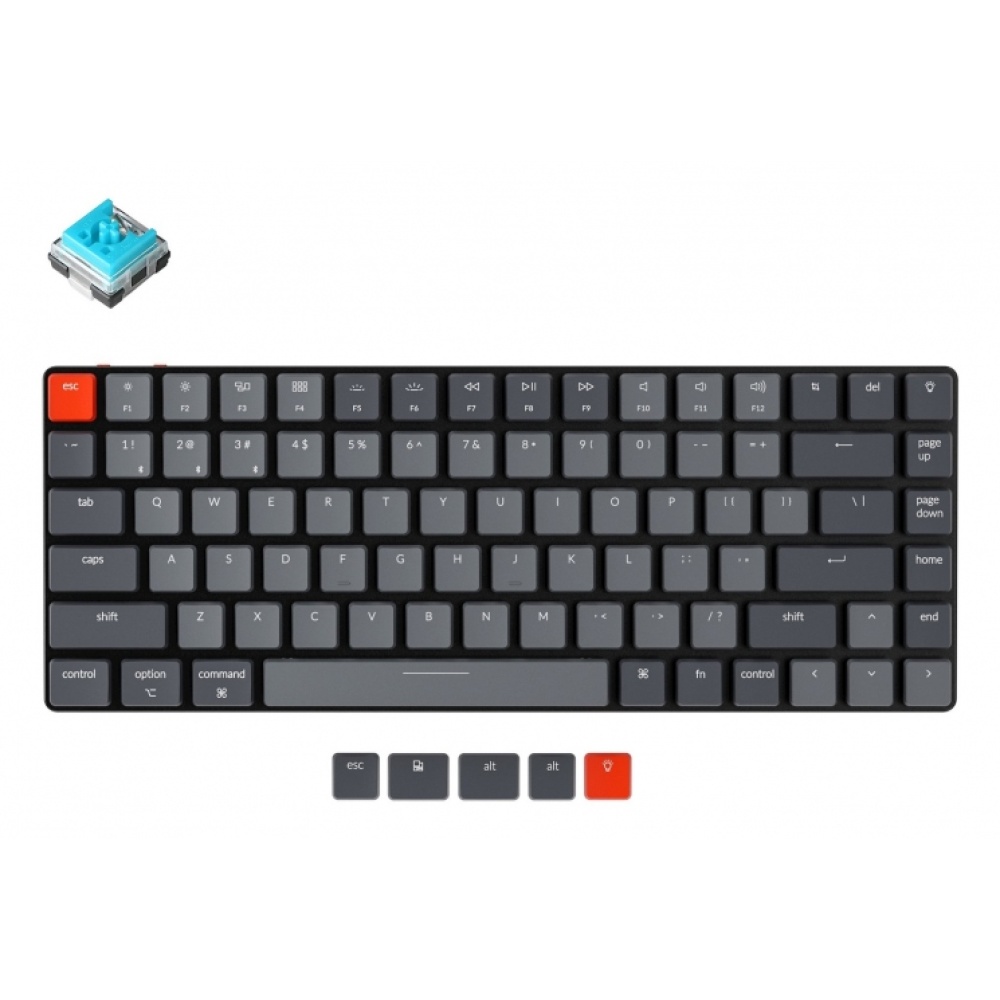 Клавиатура Keychron K3  84 Key Low Profile HotSwappable Optical Mechanical Keyboard  White LED Blue Russian Layout