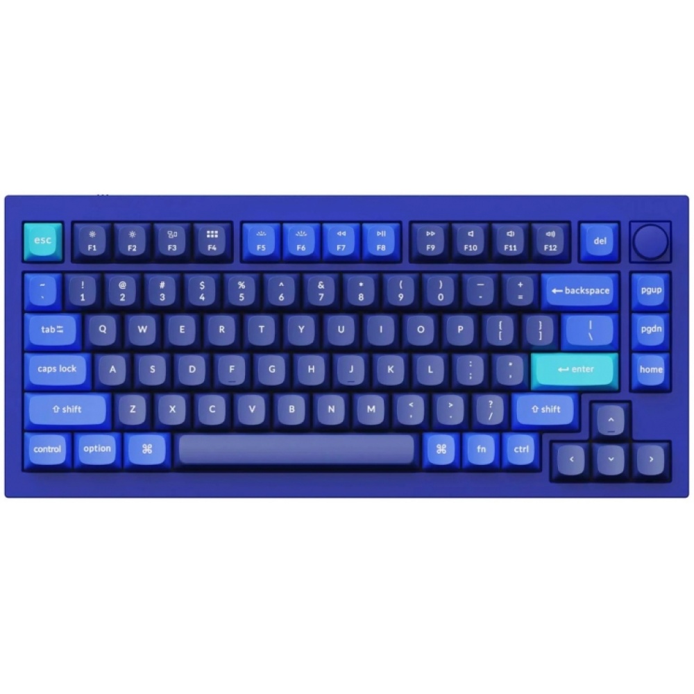 Клавиатура Keychron Q1 QMK, HotSwappable, Gateron Phantom Red, RGB, Knob, Navy