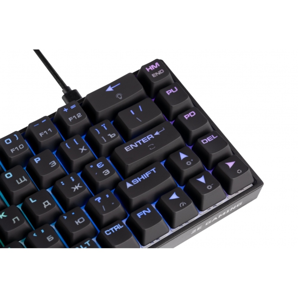 Клавиатура игровая 2E GAMING KG370 RGB 68key Gateron Blue Switch USB Black Ukr — изображение 11