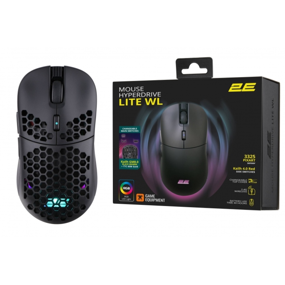 Мышь 2E GAMING Mouse HyperDrive Lite WL, RGB Black — изображение 12