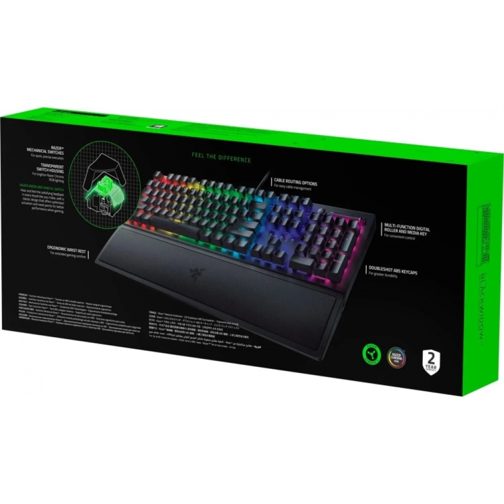 Клавиатура Razer BlackWidow V3 RGB 108key Green Switch USB/EN, чёрный — изображение 12