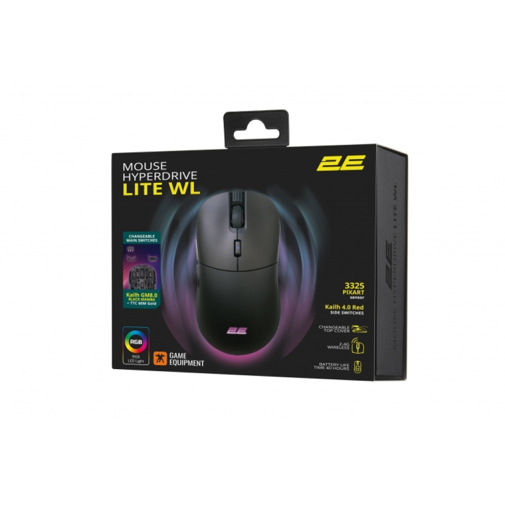 Мышь 2E GAMING Mouse HyperDrive Lite WL, RGB Black — изображение 13