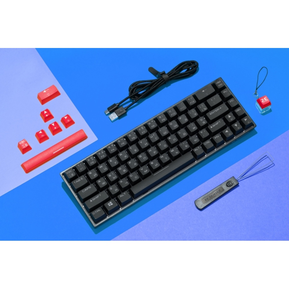 Клавиатура игровая 2E GAMING KG370 RGB 68key Gateron Brown Switch USB Black Ukr — изображение 13