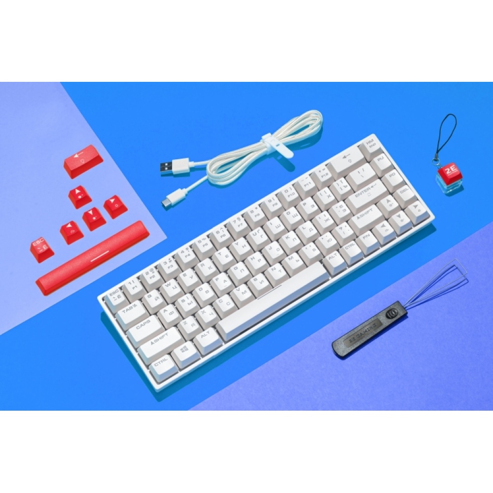 Клавиатура игровая 2E GAMING KG370 RGB 68key Gateron Red Switch USB White Ukr — изображение 13