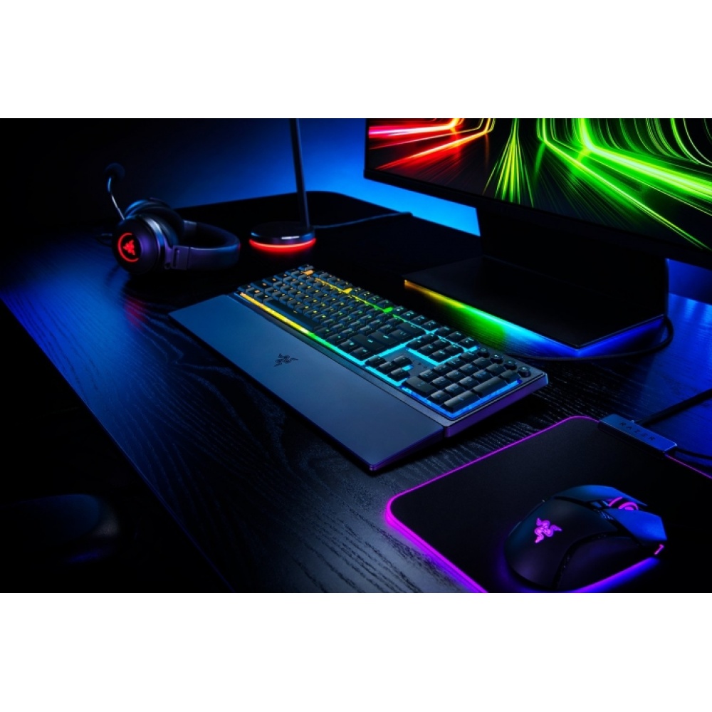 Клавиатура проводная Razer Keyboard mechanical Ornata V3 104key, Mecha-Membrane Switch, USB-A, EN/RU, RGB, black — изображение 2