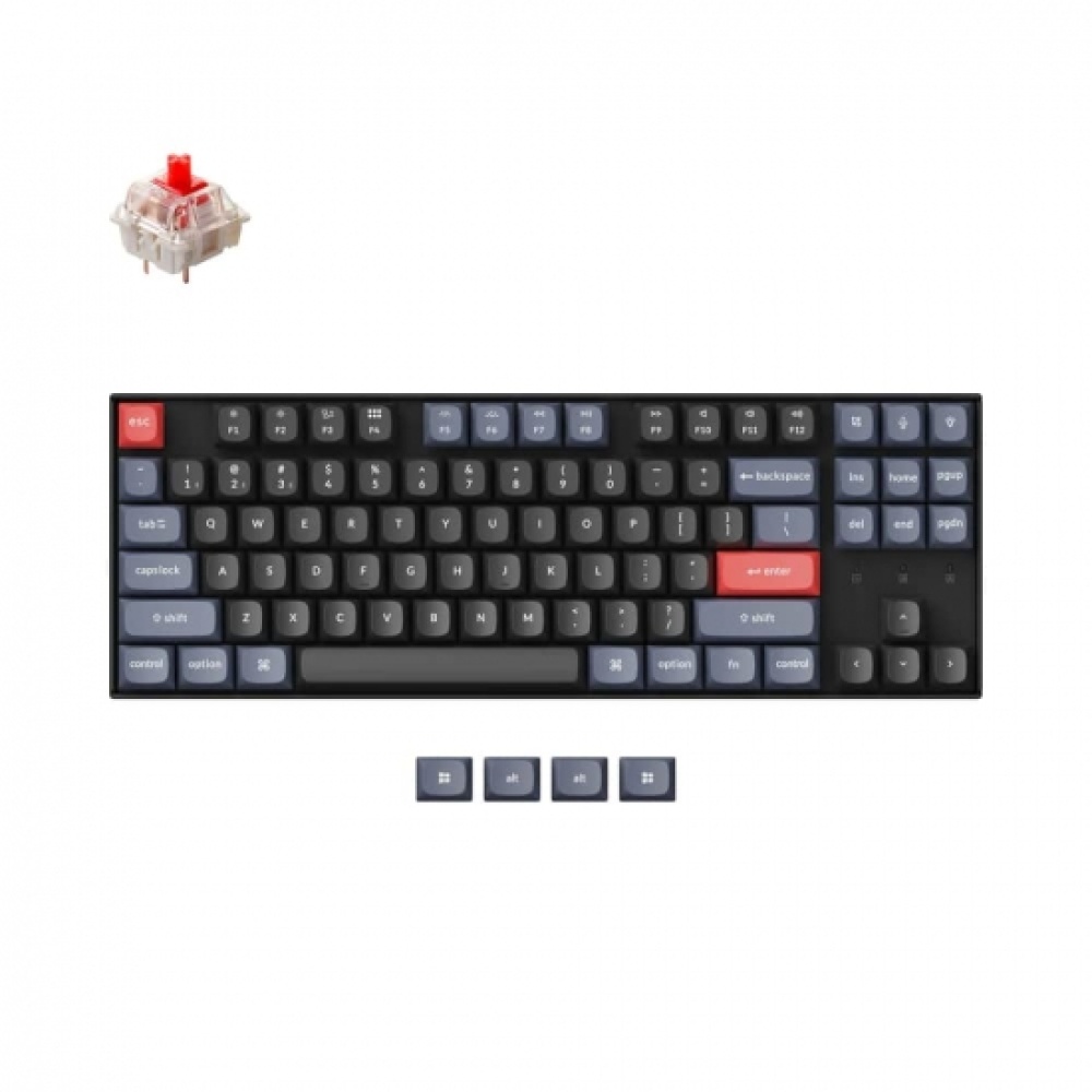 Клавиатура Keyboard Keychron K8 Pro 87 Key Gateron G pro Red White Led Hot-swap Black — изображение 2