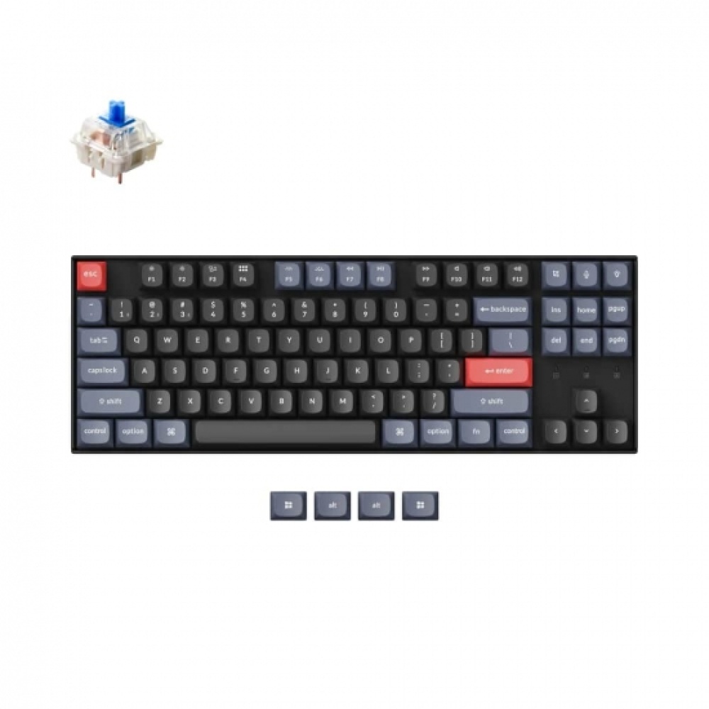 Клавиатура Keyboard Keychron K8 Pro 87 Key Gateron G pro Blue White Led Hot-swap Black — изображение 2