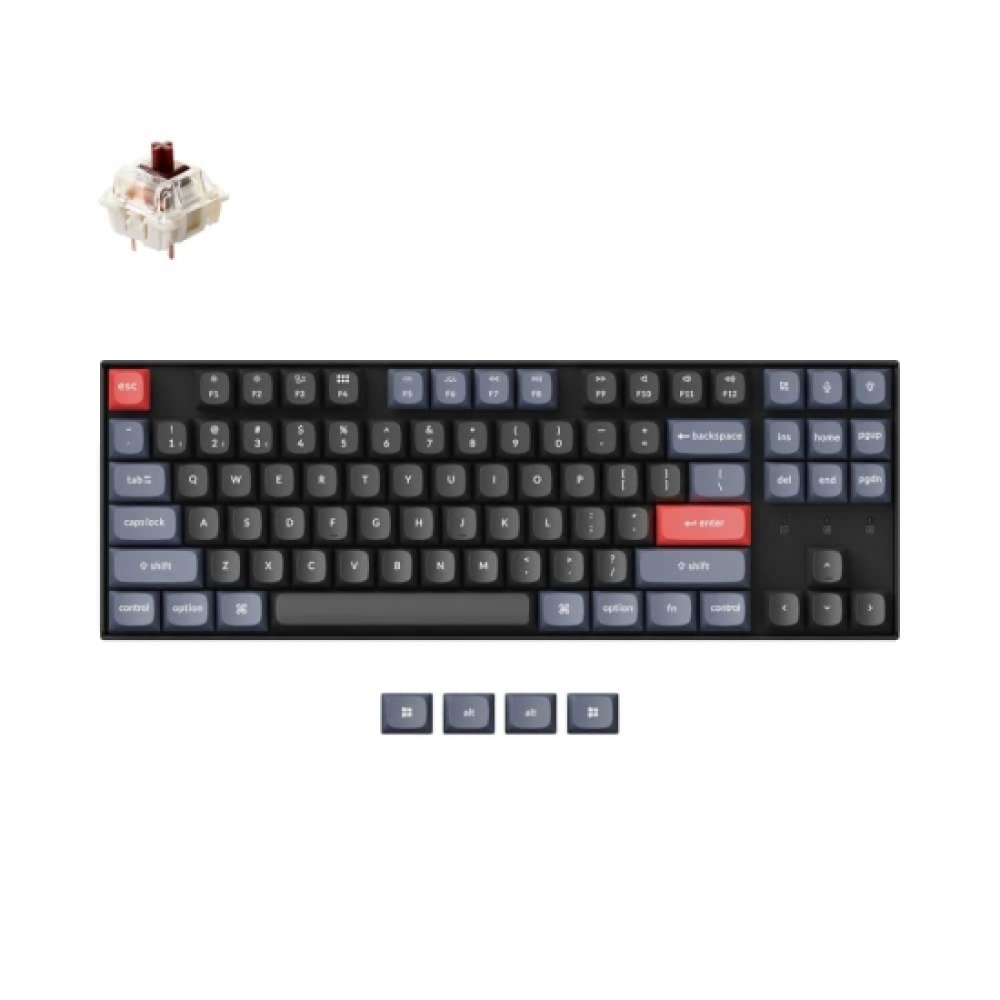 Клавиатура Keyboard Keychron K8 Pro 87 Key Gateron G pro Brown White Led Hot-swap Black — изображение 2