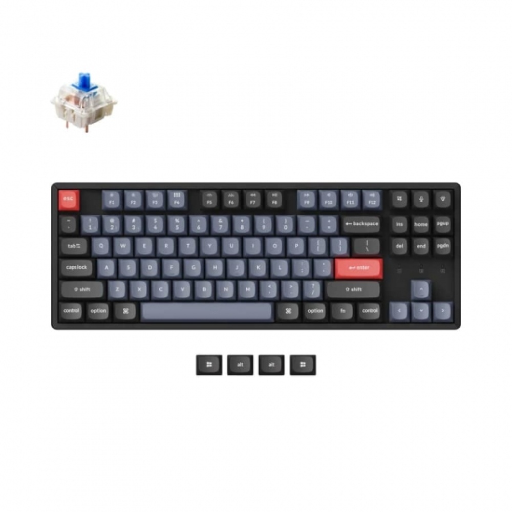 Клавиатура Keyboard Keychron K8 Pro 87 Key Gateron G pro Blue RGB Hot-swap Aluminum Frame Black — изображение 2