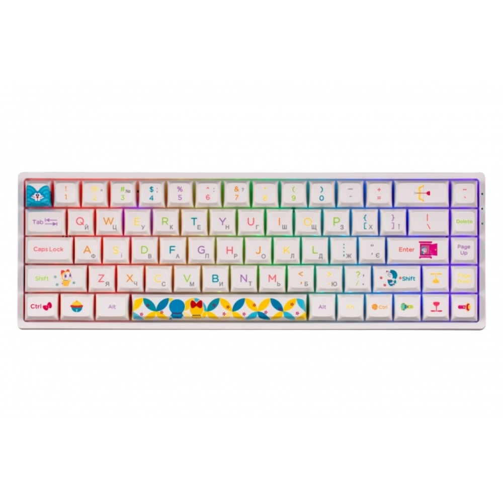 Клавиатура Akko 3068B Doraemon Rainbow CS Jelly Pink RGB — изображение 2