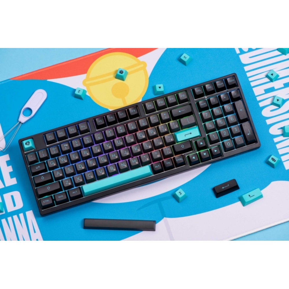 Клавиатура Akko 3098B Black&Cyan CS Silver RGB — изображение 2