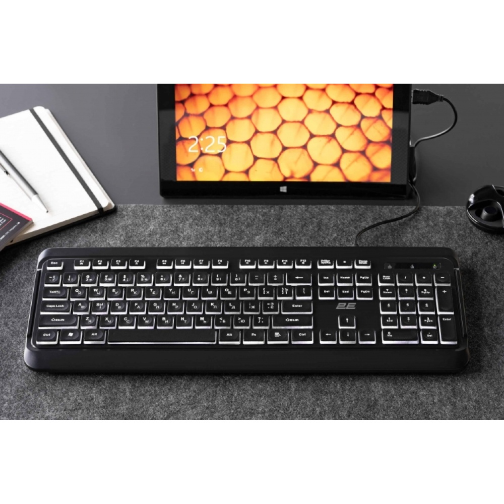 Клавиатура 2E KS120 White backlight USB Black — изображение 2