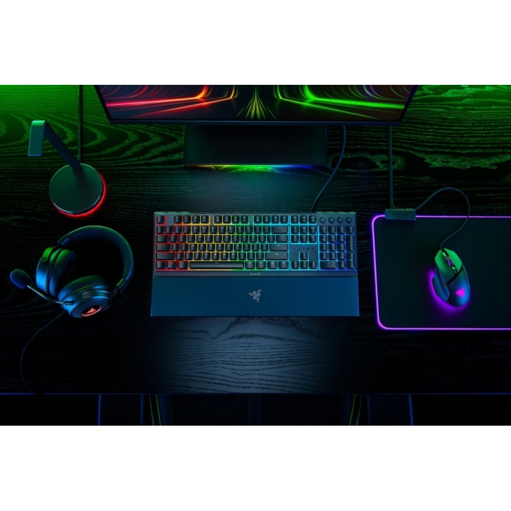 Клавиатура проводная Razer Keyboard mechanical Ornata V3 104key, Mecha-Membrane Switch, USB-A, EN/RU, RGB, black — изображение 3