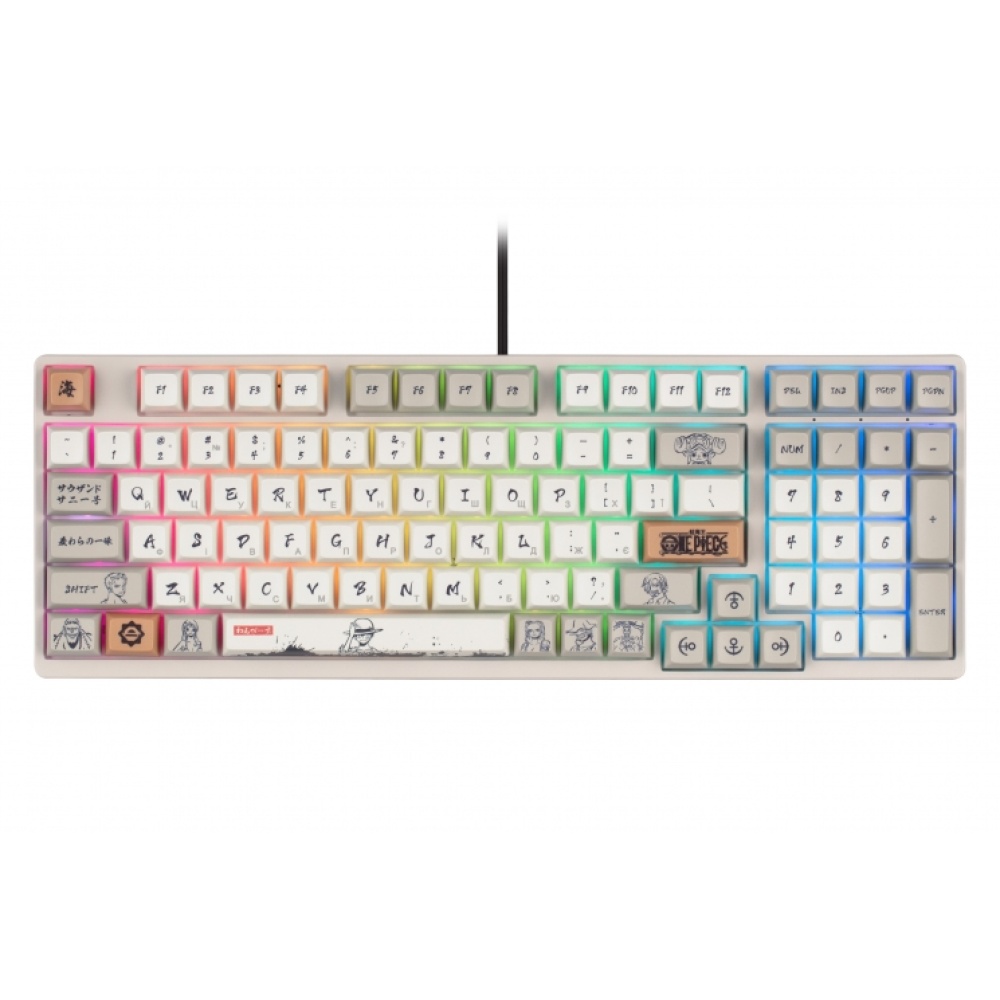 Клавиатура Akko 3098S RGB One Piece Calligraphy(Hotswappable) CS Jelly White RGB — изображение 3