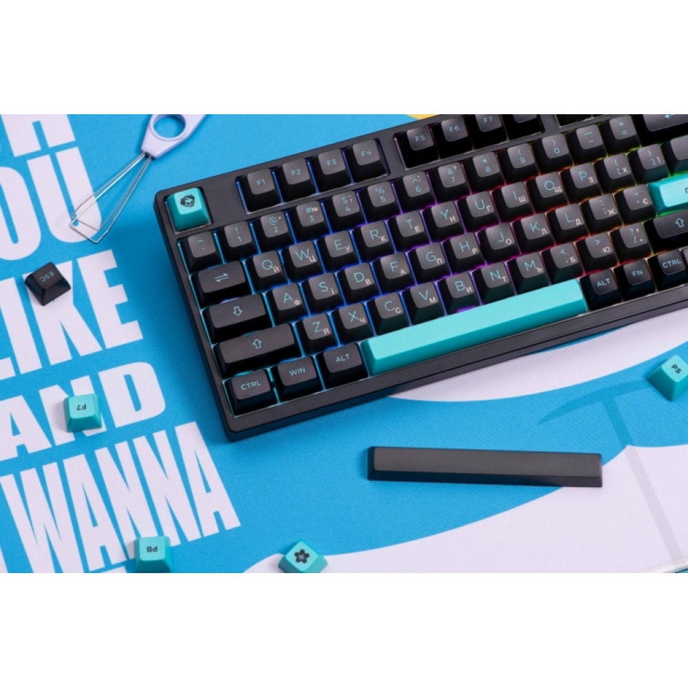 Клавиатура Akko 3098B Black&Cyan CS Silver RGB — изображение 3