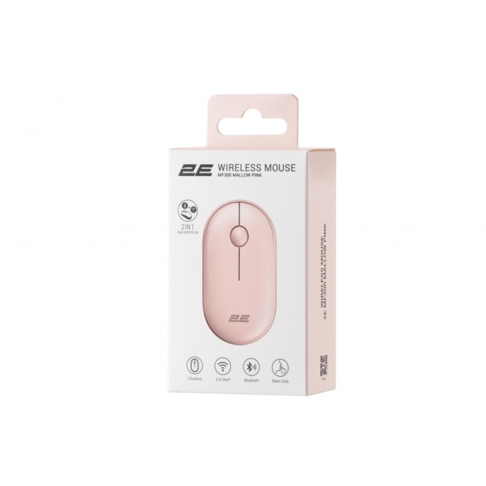 Мышь 2E MF300 Silent WL BT Mallow pink — изображение 3