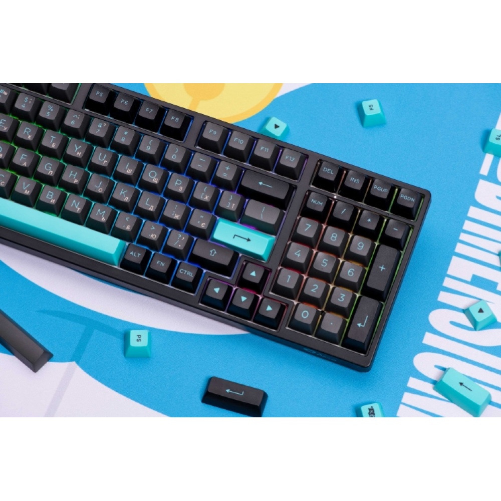 Клавиатура Akko 3098B Black&Cyan CS Silver RGB — изображение 4