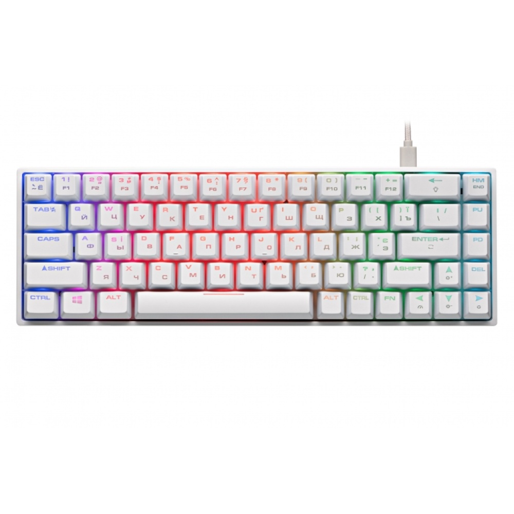 Клавиатура игровая 2E GAMING KG370 RGB 68key Gateron Red Switch USB White Ukr — изображение 4