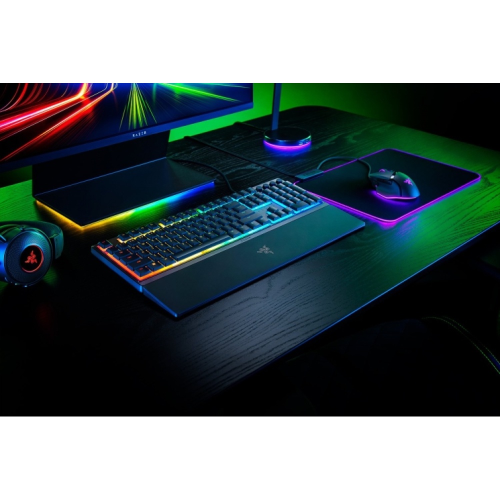 Клавиатура проводная Razer Keyboard mechanical Ornata V3 104key, Mecha-Membrane Switch, USB-A, EN/RU, RGB, black — изображение 5