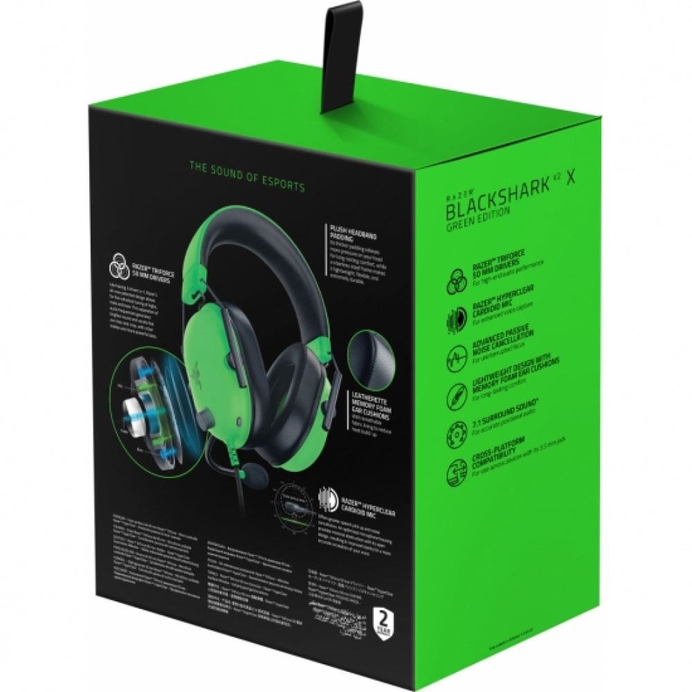 Гарнитура Razer Blackshark V2 X 3.5mm Green — изображение 6