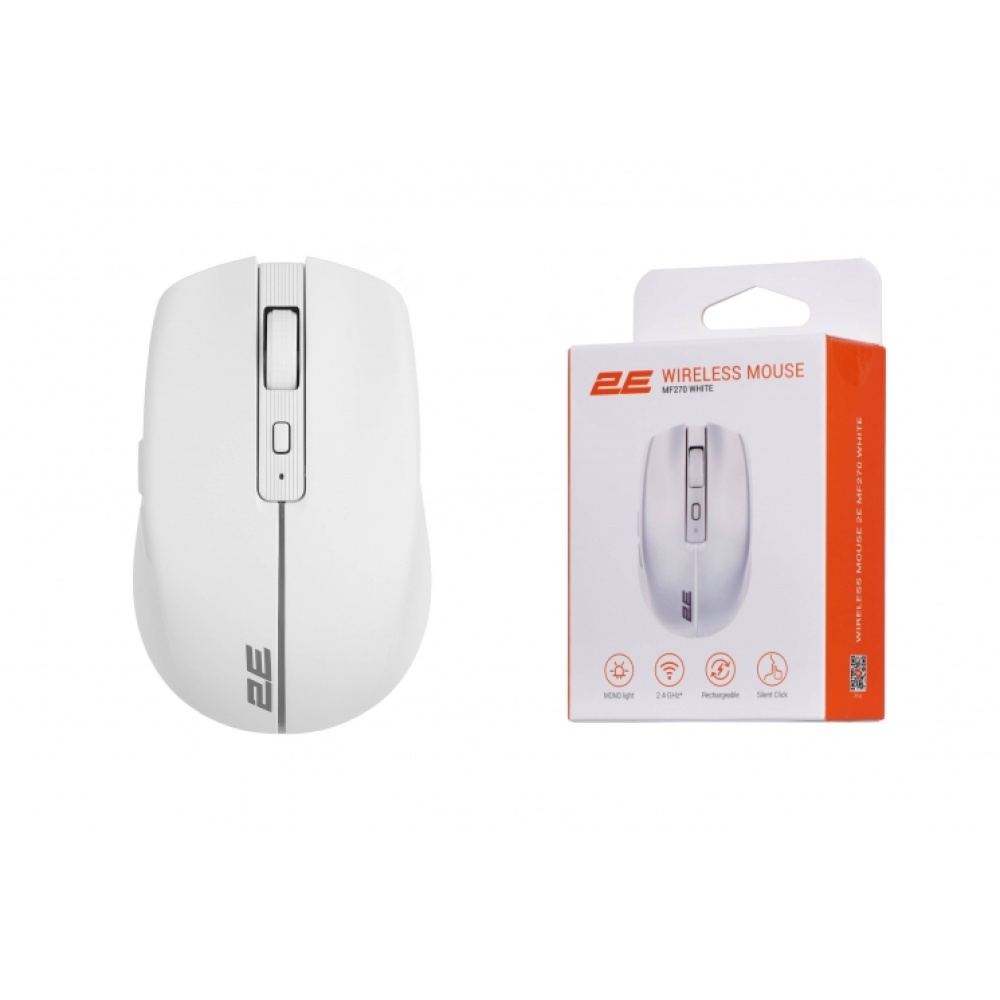 Мышь 2E MF270 Silent Rechargeable WL  White — изображение 7