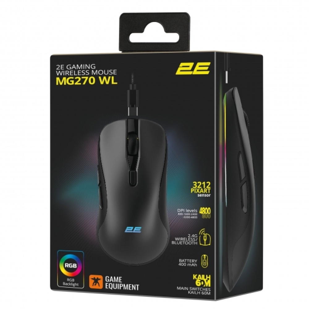 Мышь игровая 2E GAMING MG270 WL, WL/BT Black — изображение 7