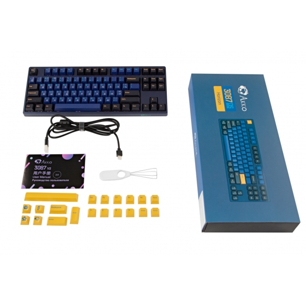 Клавиатура AKKO 3087 Horizon Cherry MX Silent Red, RU, Blue/Black — изображение 8