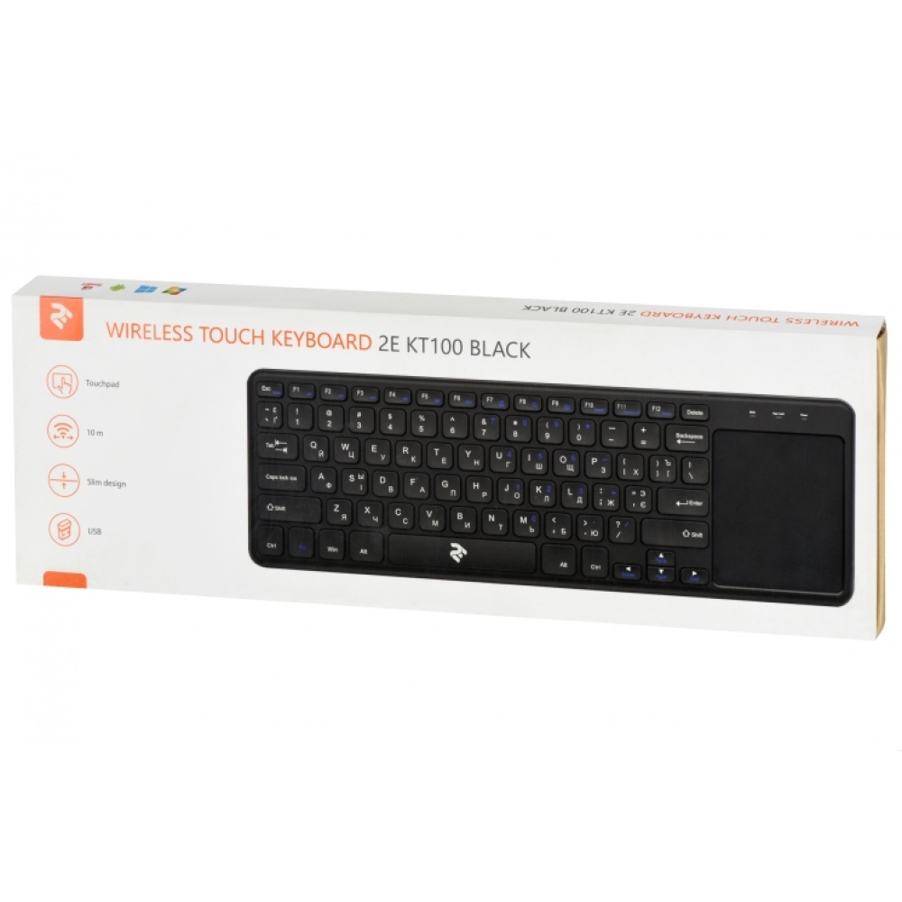 Клавиатура 2E Touch Keyboard KT100 WL/BT BLACK — изображение 9