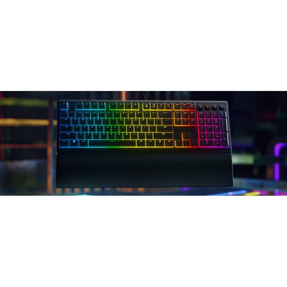 Клавиатура проводная Razer Keyboard mechanical Ornata V3 104key, Mecha-Membrane Switch, USB-A, EN/RU, RGB, black — изображение 9