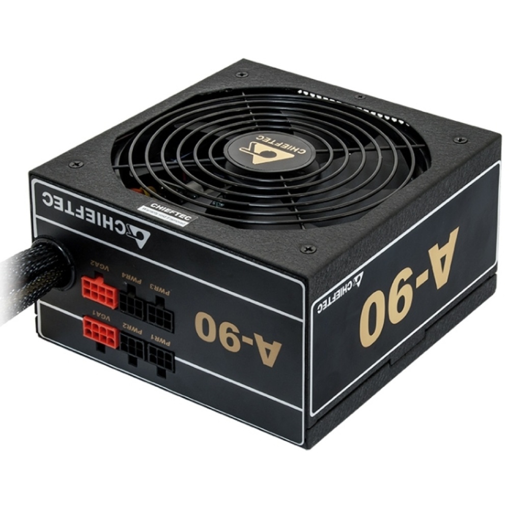 Блок питания CHIEFTEC RETAIL A-90 GDP-750C,750W, 80+Gold,14cm fan,eff. >90%,24+8pin(4+4),3xMolex,8xSATA,4xPCIe 8pin(6+2),Modular