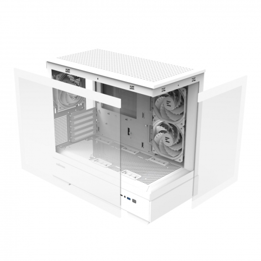 Корпус Zalman P30 White V2, без БП, 1xUSB3.0, 1хUSB Type-C, 3x120мм ARGB, TG Front/Side Panel, mATX, белый,P30WHITEV2 — изображение 11