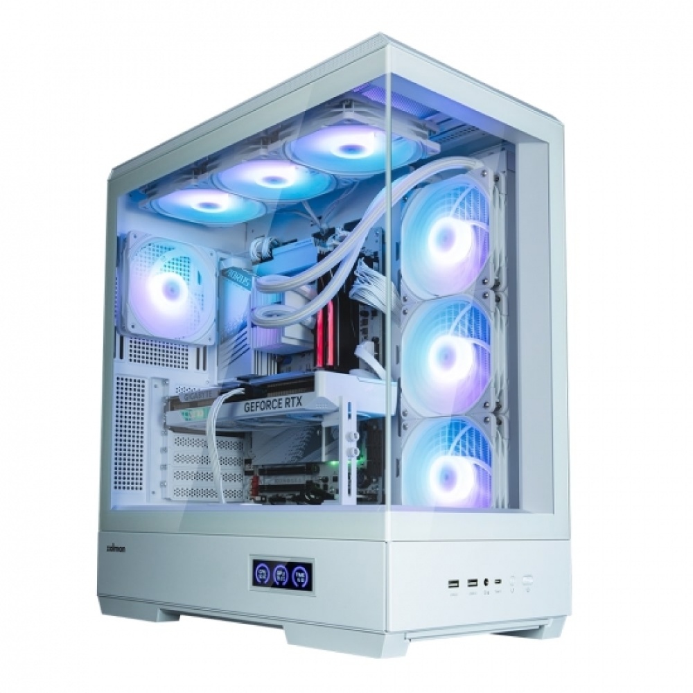 Корпус Zalman P50 DS без БП, 2xUSB3.0, 1xUSBType-C, 4x120мм ARGB, VGA 435мм, LCS ready, TG Side Panel, ATX, белый,P50DSWHITE — изображение 3