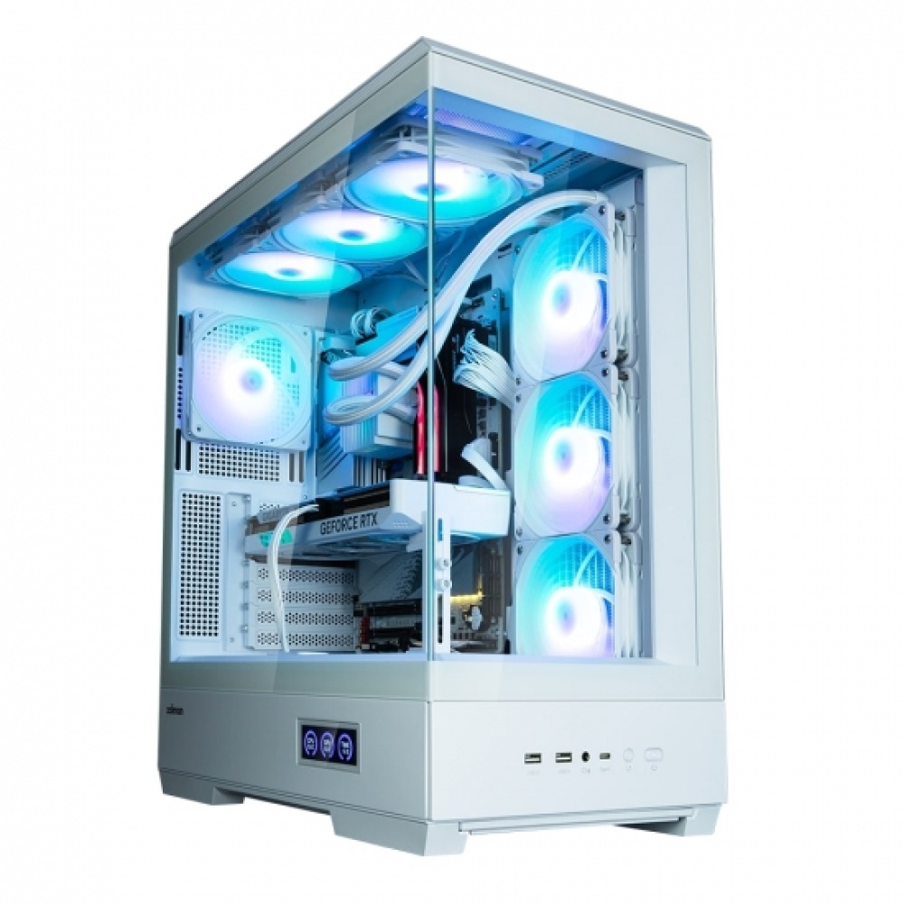 Корпус Zalman P50 DS без БП, 2xUSB3.0, 1xUSBType-C, 4x120мм ARGB, VGA 435мм, LCS ready, TG Side Panel, ATX, белый,P50DSWHITE