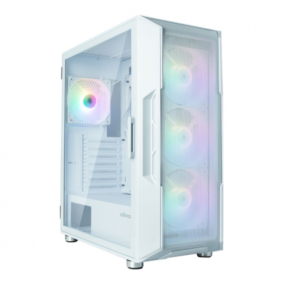 Корпус Zalman i3NEOWHITE, MidT, 2xUSB2.0, 1xUSB3.0, 4x120мм RGB, стекло (боковая  панель), без БП, белый — изображение 2