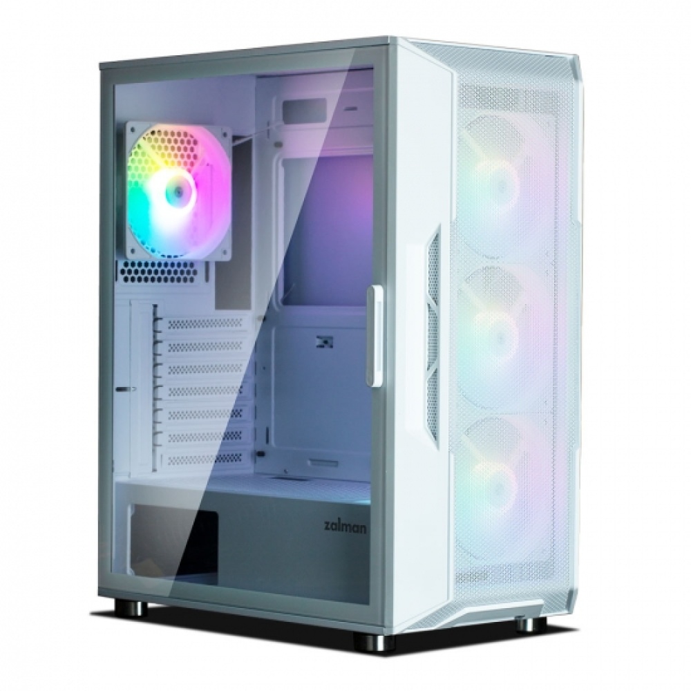 Корпус Zalman i3NEOWHITE, MidT, 2xUSB2.0, 1xUSB3.0, 4x120мм RGB, стекло (боковая  панель), без БП, белый — изображение 3