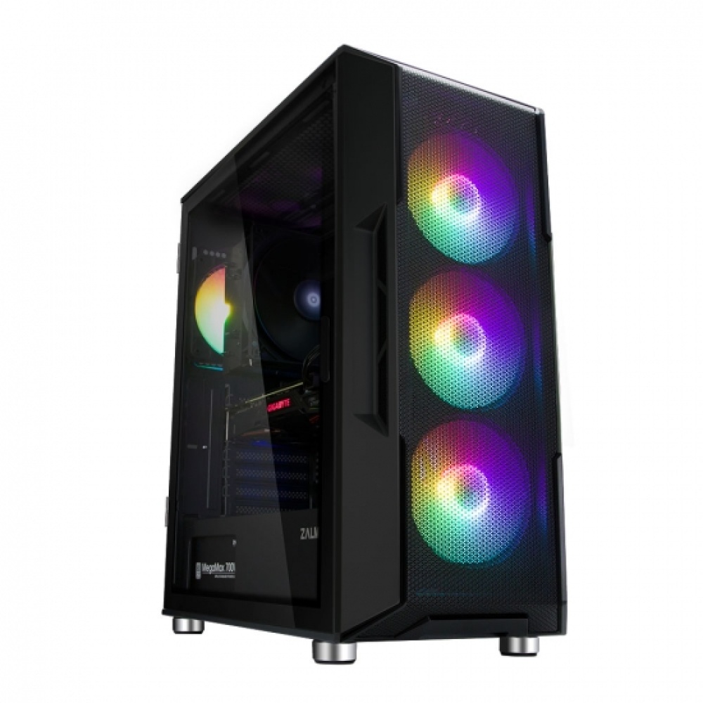 Корпус Zalman i3NEOBLACK, MidT, 2xUSB2.0, 1xUSB3.0, 4x120мм RGB, стекло (боковая  панель), без БП, черный — изображение 3