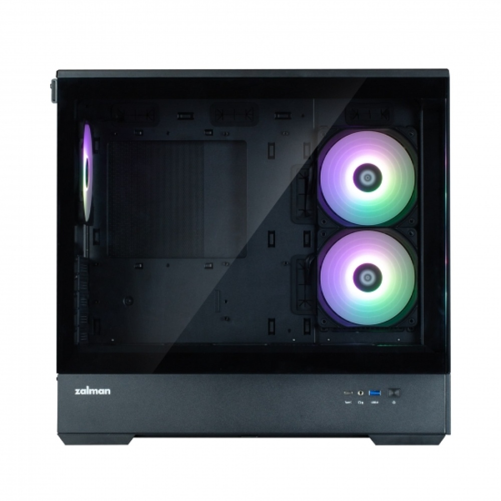 Корпус Zalman P30 Black V2, без БП, 1xUSB3.0, 1хUSB Type-C, 3x120мм ARGB, TG Front/Side Panel, mATX, чёрный,P30BLACKV2 — изображение 3