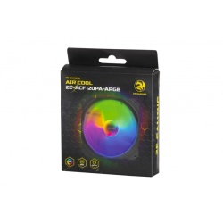 Корпусной вентилятор 2E GAMING AIR COOL (ACF120PA-ARGB ), 120мм, 2510-4pin + 5V 3pin RGB, белые лопасти, черная рамка — изображение 3
