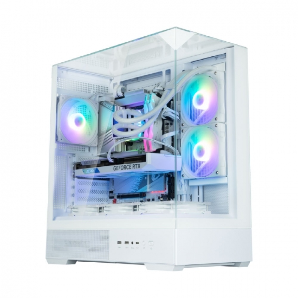 Корпус Zalman P40 Prism без БП, 2xUSB3.0, 1xUSBType-C, 1x120мм ARGB, VGA ___мм, LCS ready, TG 3x Panels, ATX, белый,P40PrismWhite — изображение 4