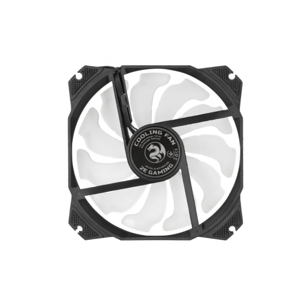 Корпусной вентилятор 2E GAMING AIR COOL (ACF120PW-RGB), 120мм,2510-4PIN, белые лопасти, черная рамка — изображение 5