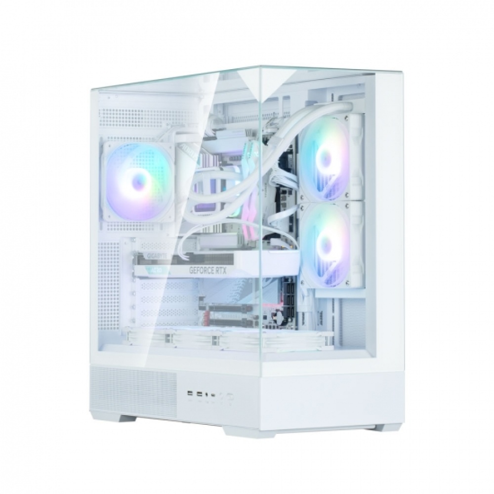 Корпус Zalman P40 Prism без БП, 2xUSB3.0, 1xUSBType-C, 1x120мм ARGB, VGA ___мм, LCS ready, TG 3x Panels, ATX, белый,P40PrismWhite — изображение 5