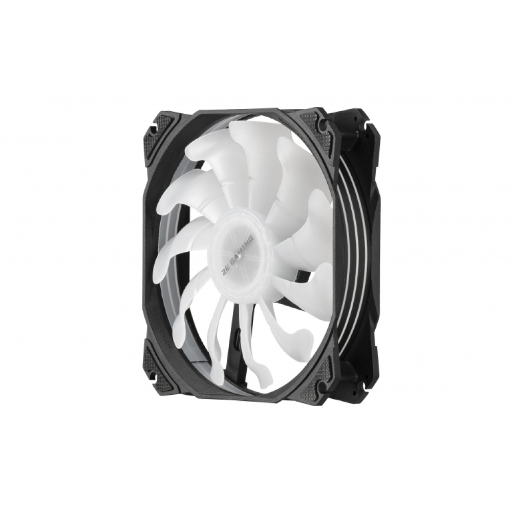 Корпусной вентилятор 2E GAMING AIR COOL (ACF120PA-ARGB ), 120мм, 2510-4pin + 5V 3pin RGB, белые лопасти, черная рамка — изображение 9